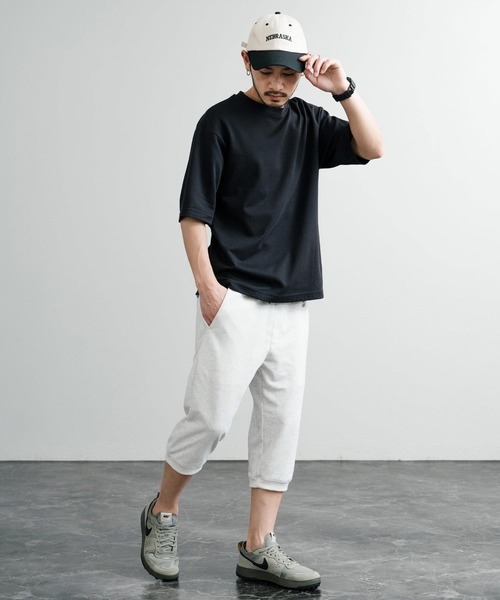 GERRY（ジェリー）の「GERRY ジェリー 裏毛ウエストリブイージークロップドパンツ/デニムライクワンポイントロゴ7分丈スウェットパンツ（スウェットパンツ・メンズ・ブルー/ワンウォッシュ/グレー・L/LL/M）」の7枚目の写真