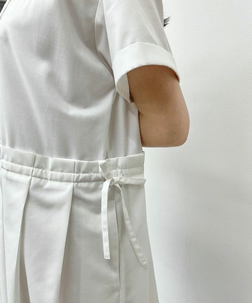 F i.n.t（フィント）の「ドロストリボンシャツワンピース【新色追加】　【1枚で快適】夏服（シャツワンピース・レディース・ブルーグレー/オフホワイト/ネイビー×ホワイト/ピンクベージュ・FREE）」の15枚目の写真