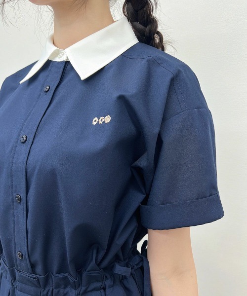 セール】ドロストリボンシャツワンピース【新色追加】 【1枚で