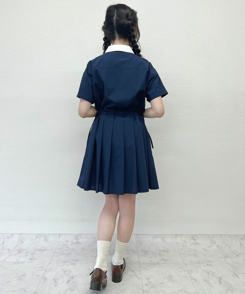 F i.n.t（フィント）の「ドロストリボンシャツワンピース【新色追加】　【1枚で快適】夏服（シャツワンピース・レディース・ブルーグレー/オフホワイト/ネイビー×ホワイト/ピンクベージュ・FREE）」の22枚目の写真