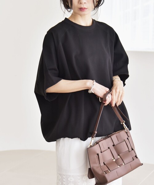 tシャツ ライトポンチオフショルプルオーバー レディース quaranciel:〈洗濯機可能〉ライト ポンチ ハーフスリーブ