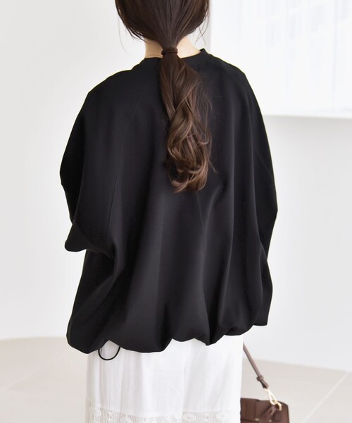 quaranciel(カランシエル)の「quaranciel:〈洗濯機可能〉ライト ポンチ ハーフスリーブ ドロスト ルーズ TEE(Tシャツ/カットソー・レディース・オフホワイト/カーキ/ブラック/ライトグレー・ONE SIZE)」の13枚目の写真