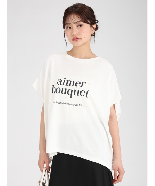 fifth(フィフス)の「パールプリントTシャツ(Tシャツ/カットソー・レディース・オフホワイト/チャコールグレー/ライトブルー・M)」の1枚目の写真
