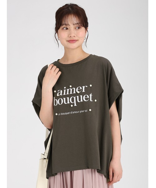 fifth(フィフス)の「パールプリントTシャツ(Tシャツ/カットソー・レディース・オフホワイト/チャコールグレー/ライトブルー・M)」の2枚目の写真