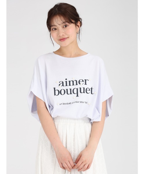 fifth(フィフス)の「パールプリントTシャツ(Tシャツ/カットソー・レディース・オフホワイト/チャコールグレー/ライトブルー・M)」の3枚目の写真
