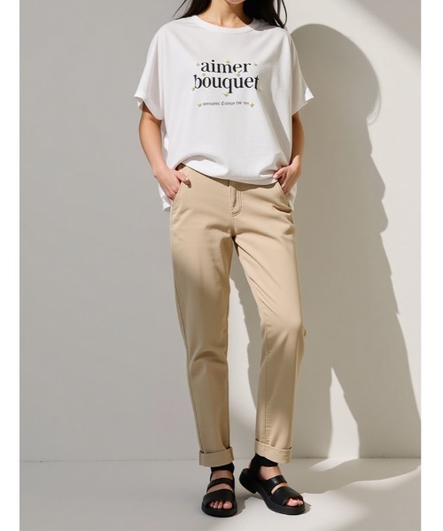 fifth(フィフス)の「パールプリントTシャツ(Tシャツ/カットソー・レディース・オフホワイト/チャコールグレー/ライトブルー・M)」の5枚目の写真