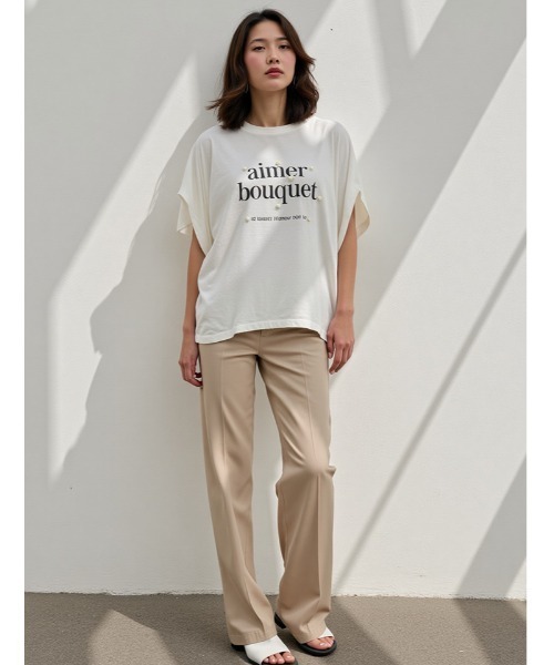 fifth(フィフス)の「パールプリントTシャツ(Tシャツ/カットソー・レディース・オフホワイト/チャコールグレー/ライトブルー・M)」の4枚目の写真
