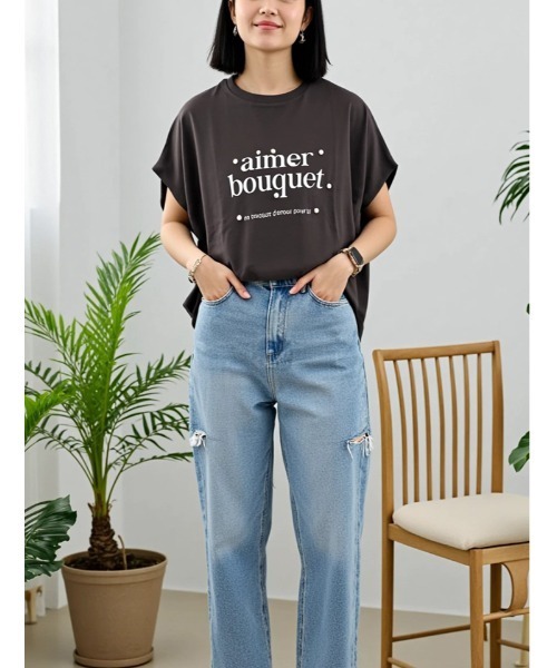 fifth(フィフス)の「パールプリントTシャツ(Tシャツ/カットソー・レディース・オフホワイト/チャコールグレー/ライトブルー・M)」の7枚目の写真