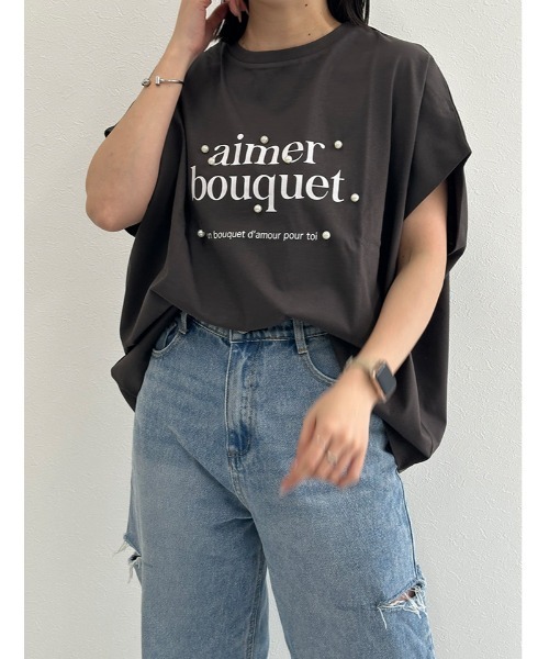 fifth(フィフス)の「パールプリントTシャツ(Tシャツ/カットソー・レディース・オフホワイト/チャコールグレー/ライトブルー・M)」の6枚目の写真
