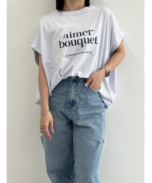 fifth(フィフス)の「パールプリントTシャツ(Tシャツ/カットソー・レディース・オフホワイト/チャコールグレー/ライトブルー・M)」の18枚目の写真