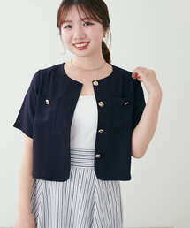natural couture | 【canami】金釦ツイードジャケット風TOPS(Tシャツ/カットソー)