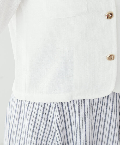 natural couture（ナチュラルクチュール）の「【canami】金釦ツイードジャケット風TOPS（Tシャツ/カットソー・レディース・サックスブルー/オフホワイト/ベージュ/ネイビー・FREE）」の14枚目の写真