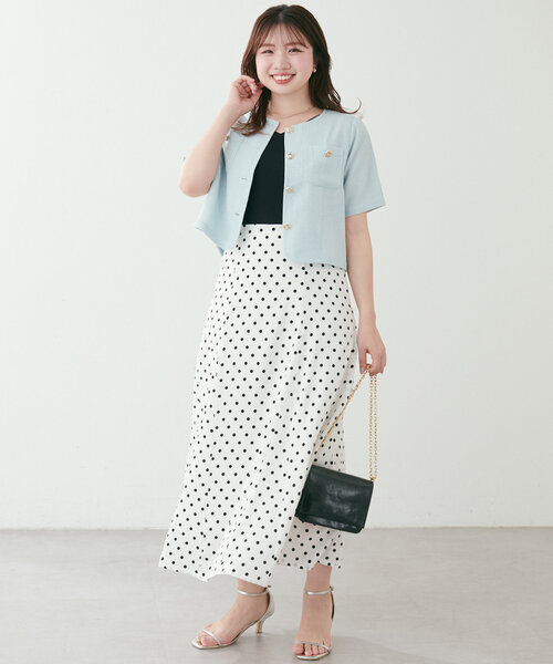 natural couture（ナチュラルクチュール）の「【canami】金釦ツイードジャケット風TOPS（Tシャツ/カットソー・レディース・サックスブルー/オフホワイト/ベージュ/ネイビー・FREE）」の18枚目の写真