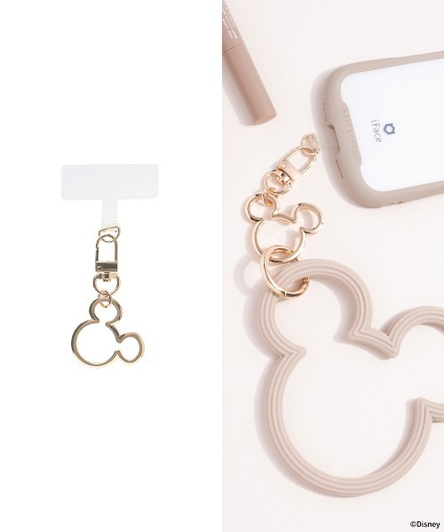 Disney（ディズニー）の「ディズニー キャラクター 各種スマートフォン対応 ストラップホルダー カラビナ チャーム (ミッキーアイコン)（キーホルダー・レディース・ブラック系その他/シルバー/クリアブラック/ゴールド/ピンクゴールド・FREE）」の4枚目の写真