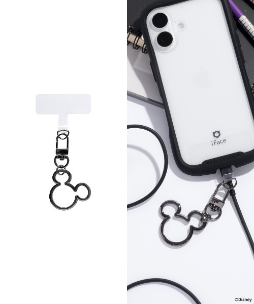 Disney（ディズニー）の「ディズニー キャラクター 各種スマートフォン対応 ストラップホルダー カラビナ チャーム (ミッキーアイコン)（キーホルダー・レディース・ブラック系その他/シルバー/クリアブラック/ゴールド/ピンクゴールド・FREE）」の3枚目の写真