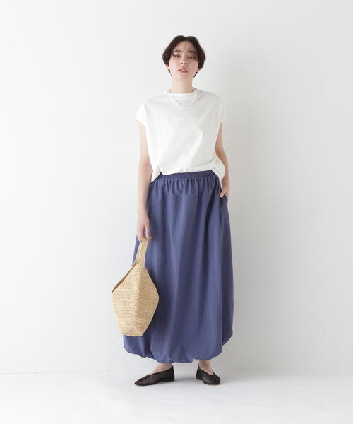 human woman(ヒューマンウーマン)の「◆【速乾・吸水速乾】ドライPEストレッチポプリンスカート(スカート・レディース・イエロー/ネイビー・MEDIUM)」の19枚目の写真