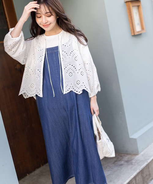 Petit Honfleur（プチオンフルール）の「デニムキャミソールワンピース（ワンピース・レディース・ブルー/ネイビー・11号/9号）」の20枚目の写真