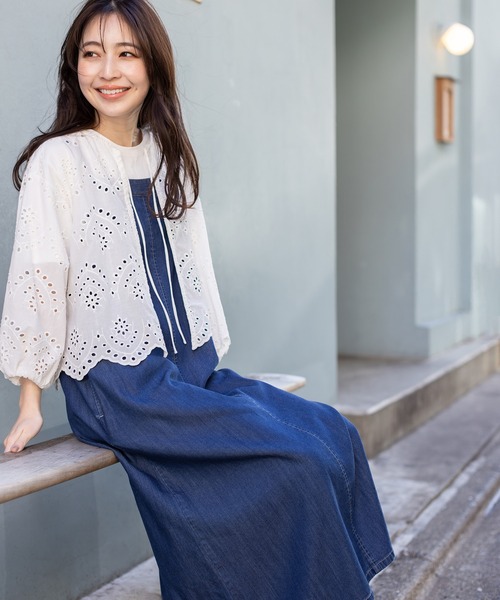 Petit Honfleur（プチオンフルール）の「デニムキャミソールワンピース（ワンピース・レディース・ブルー/ネイビー・11号/9号）」の21枚目の写真