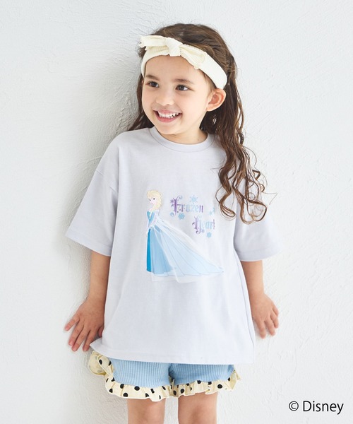 pairmanon（ペアマノン）の「【Disney】【ディズニープリンセス】モチーフ付き キャラクタープリント 半袖Tシャツ（Tシャツ/カットソー・キッズ・ブルー/ホワイト/ホワイト系その他/ピンク/パープル・100/110/120/130/140/80/90）」の4枚目の写真