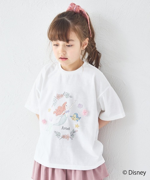 pairmanon（ペアマノン）の「【Disney】【ディズニープリンセス】モチーフ付き キャラクタープリント 半袖Tシャツ（Tシャツ/カットソー・キッズ・ブルー/ホワイト/ホワイト系その他/ピンク/パープル・100/110/120/130/140/80/90）」の11枚目の写真