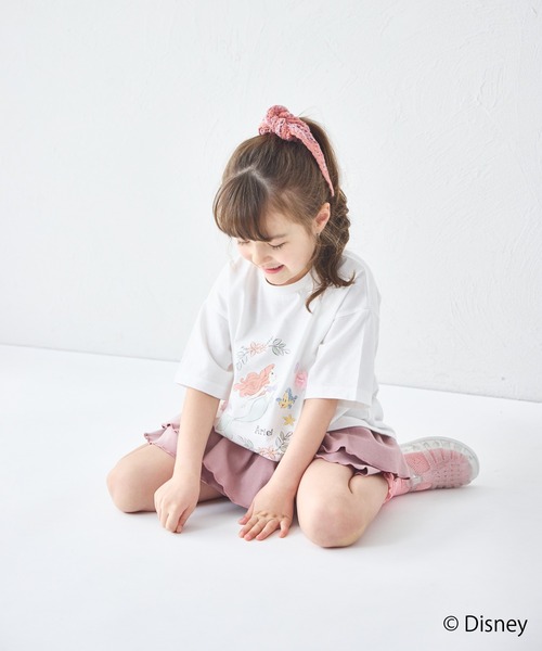 pairmanon（ペアマノン）の「【Disney】【ディズニープリンセス】モチーフ付き キャラクタープリント 半袖Tシャツ（Tシャツ/カットソー・キッズ・ブルー/ホワイト/ホワイト系その他/ピンク/パープル・100/110/120/130/140/80/90）」の6枚目の写真
