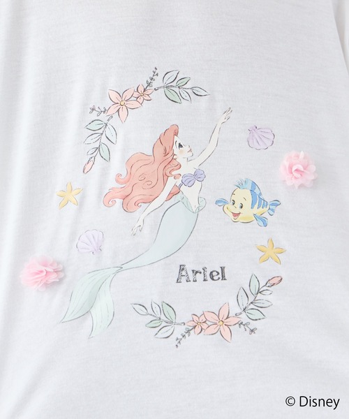 pairmanon（ペアマノン）の「【Disney】【ディズニープリンセス】モチーフ付き キャラクタープリント 半袖Tシャツ（Tシャツ/カットソー・キッズ・ブルー/ホワイト/ホワイト系その他/ピンク/パープル・100/110/120/130/140/80/90）」の8枚目の写真