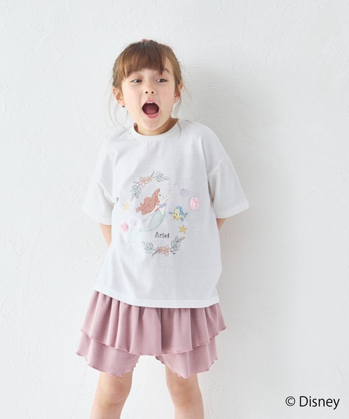 pairmanon（ペアマノン）の「【Disney】【ディズニープリンセス】モチーフ付き キャラクタープリント 半袖Tシャツ（Tシャツ/カットソー・キッズ・ブルー/ホワイト/ホワイト系その他/ピンク/パープル・100/110/120/130/140/80/90）」の9枚目の写真