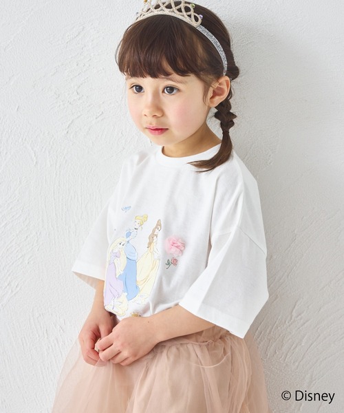 pairmanon（ペアマノン）の「【Disney】【ディズニープリンセス】モチーフ付き キャラクタープリント 半袖Tシャツ（Tシャツ/カットソー・キッズ・ブルー/ホワイト/ホワイト系その他/ピンク/パープル・100/110/120/130/140/80/90）」の16枚目の写真