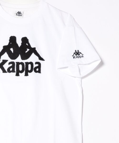 Kappa（カッパ）の「Kappa/カッパ Kappa 半袖Tシャツ ブランドロゴ サガラ刺繍 215937（Tシャツ/カットソー・レディース・ホワイト/ライトブルー/ブラック・L/M）」の5枚目の写真