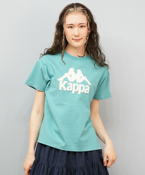 Kappa（カッパ）の「Kappa/カッパ Kappa 半袖Tシャツ ブランドロゴ サガラ刺繍 215937（Tシャツ/カットソー・レディース・ホワイト/ライトブルー/ブラック・L/M）」の3枚目の写真