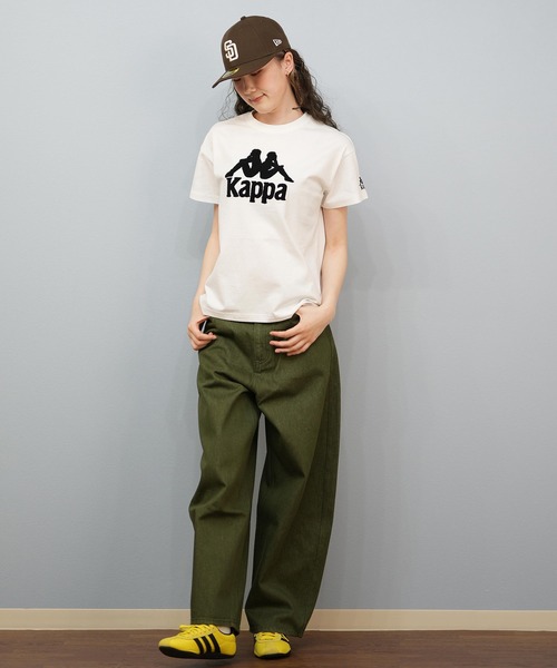 Kappa（カッパ）の「Kappa/カッパ Kappa 半袖Tシャツ ブランドロゴ サガラ刺繍 215937（Tシャツ/カットソー・レディース・ホワイト/ライトブルー/ブラック・L/M）」の6枚目の写真