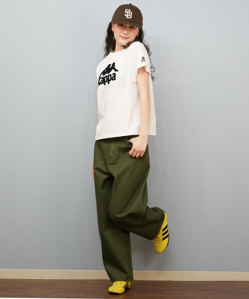 Kappa（カッパ）の「Kappa/カッパ Kappa 半袖Tシャツ ブランドロゴ サガラ刺繍 215937（Tシャツ/カットソー・レディース・ホワイト/ライトブルー/ブラック・L/M）」の9枚目の写真
