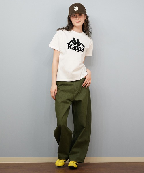 Kappa（カッパ）の「Kappa/カッパ Kappa 半袖Tシャツ ブランドロゴ サガラ刺繍 215937（Tシャツ/カットソー・レディース・ホワイト/ライトブルー/ブラック・L/M）」の10枚目の写真