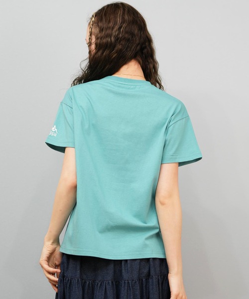 Kappa（カッパ）の「Kappa/カッパ Kappa 半袖Tシャツ ブランドロゴ サガラ刺繍 215937（Tシャツ/カットソー・レディース・ホワイト/ライトブルー/ブラック・L/M）」の21枚目の写真