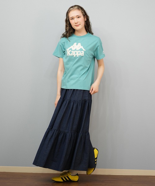 Kappa（カッパ）の「Kappa/カッパ Kappa 半袖Tシャツ ブランドロゴ サガラ刺繍 215937（Tシャツ/カットソー・レディース・ホワイト/ライトブルー/ブラック・L/M）」の22枚目の写真
