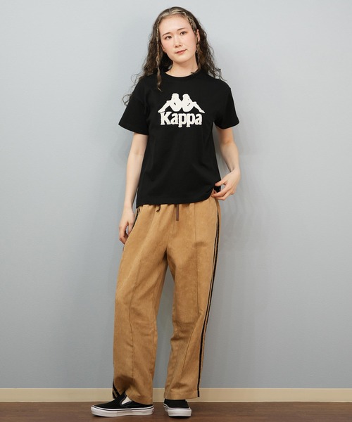 Kappa（カッパ）の「Kappa/カッパ Kappa 半袖Tシャツ ブランドロゴ サガラ刺繍 215937（Tシャツ/カットソー・レディース・ホワイト/ライトブルー/ブラック・L/M）」の14枚目の写真
