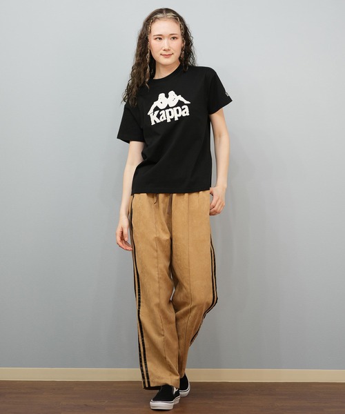 Kappa（カッパ）の「Kappa/カッパ Kappa 半袖Tシャツ ブランドロゴ サガラ刺繍 215937（Tシャツ/カットソー・レディース・ホワイト/ライトブルー/ブラック・L/M）」の19枚目の写真