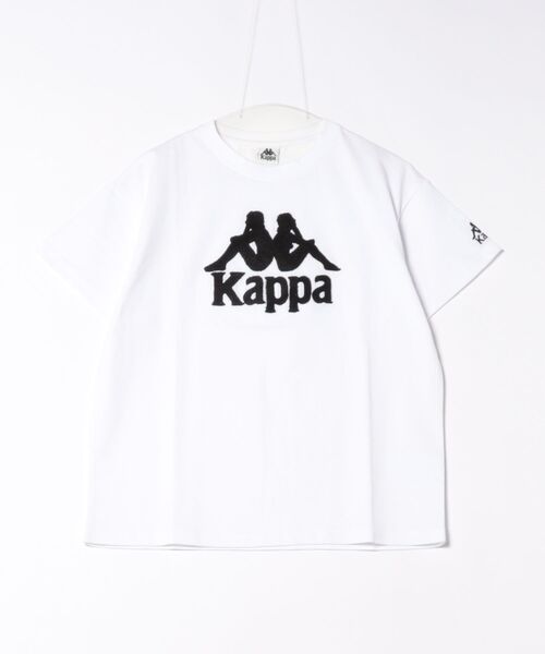 8SM2 kappa ロゴ刺繍　半袖Tシャツ　ホワイト　LL 古着used セール】Kappa/カッパ Kappa 半袖Tシャツ ブランドロゴ サガラ刺繍