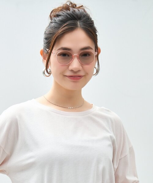 Zoff UNITEDARROWS サングラス ピンク UVカット 紫外線対策 SUNCUTGlasses/UV100%CUT ボストン型 サングラス｜キッズ 子供用