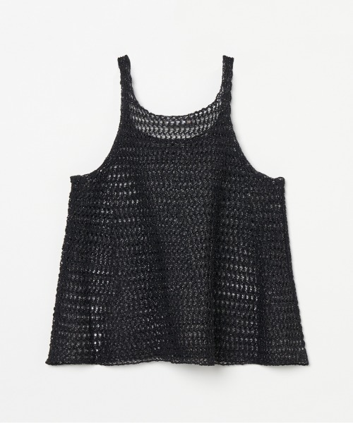 HELIOPOLE（エリオポール）の「GLITTER CLOCHET KNIT CAMISOLE（ニット/セーター・レディース・ブラック/アイボリー・38）」の4枚目の写真
