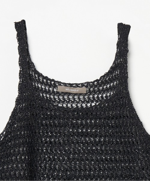 HELIOPOLE（エリオポール）の「GLITTER CLOCHET KNIT CAMISOLE（ニット/セーター・レディース・ブラック/アイボリー・38）」の5枚目の写真