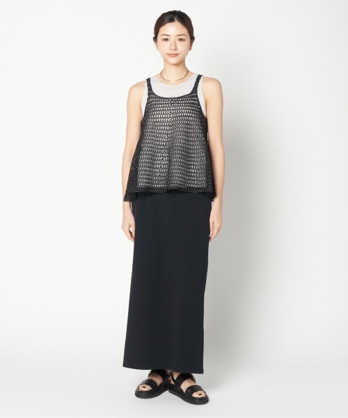 HELIOPOLE（エリオポール）の「GLITTER CLOCHET KNIT CAMISOLE（ニット/セーター・レディース・ブラック/アイボリー・38）」の8枚目の写真