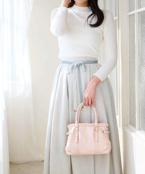 Samantha Thavasa（サマンサタバサ）の「サマンサ ルプリュ・ミニョン ハンドバッグ[Revival Collection]（ハンドバッグ・レディース・オフホワイト/ピンク/ブラック・FREE）」の3枚目の写真