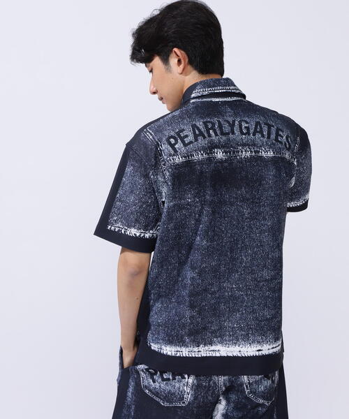 パーリーゲイツ　パネルプリントセットアップ（デニム柄） PEARLY GATES｜パネルプリントショートパンツ <デニム柄