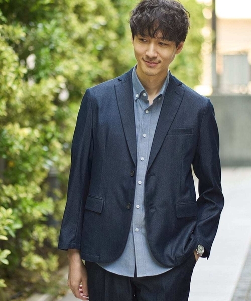 アー・ヴェ・ヴェ（a．v．v）/【イージーケア/接触冷感】スマートシャンブレーサマージャケット【ON/OFF兼用】(セットアップ対応 セール】【イージーケア/接触冷感】スマートシャンブレーサマー