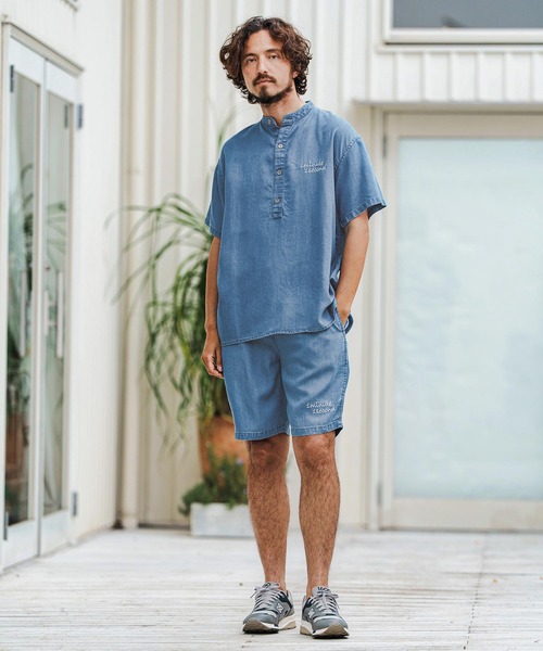 1minute 1second(ワンミニットワンセカンド)の「mhs2363-chambray henry pullover shirt プルオーバーシャツ(シャツ/ブラウス・メンズ・ライトインディゴブルー/インディゴブルー・S/M/L/XL)」の14枚目の写真