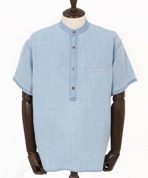 1minute 1second(ワンミニットワンセカンド)の「mhs2363-chambray henry pullover shirt プルオーバーシャツ(シャツ/ブラウス・メンズ・ライトインディゴブルー/インディゴブルー・S/M/L/XL)」の17枚目の写真