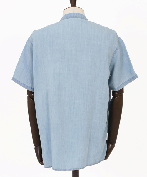 1minute 1second(ワンミニットワンセカンド)の「mhs2363-chambray henry pullover shirt プルオーバーシャツ(シャツ/ブラウス・メンズ・ライトインディゴブルー/インディゴブルー・S/M/L/XL)」の18枚目の写真