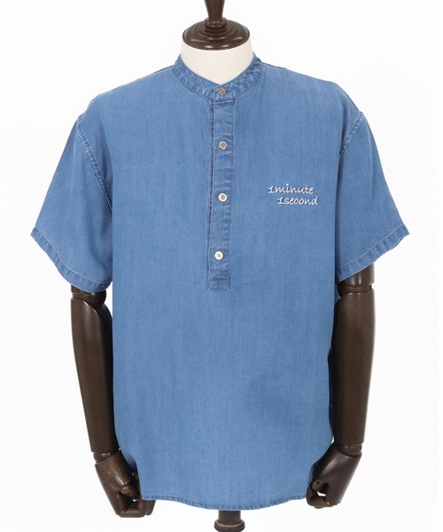 1minute 1second(ワンミニットワンセカンド)の「mhs2363-chambray henry pullover shirt プルオーバーシャツ(シャツ/ブラウス・メンズ・ライトインディゴブルー/インディゴブルー・S/M/L/XL)」の19枚目の写真