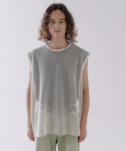 HARE(ハレ)の「メッシュノースリーブカット(HARE)(Tシャツ/カットソー・メンズ・ブルー/ブラック/ホワイト・FREE)」の22枚目の写真